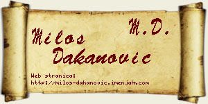 Miloš Dakanović vizit kartica